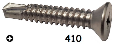 Flat Head Self-Drilling Screw 410 Stainless Steel #6 * 5/8" [Philips Drive] data-zoom=