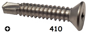 Flat Head Self-Drilling Screw 410 Stainless Steel #6 * 1-1/4" [Philips Drive]