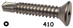 Flat Head Self-Drilling Screw 410 Stainless Steel #10 * 1-3/4" [Square Drive]