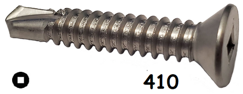 Flat Head Self-Drilling Screw 410 Stainless Steel #10 * 1-3/4" [Square Drive] data-zoom=