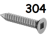 Flat Head Metal Screw Full Thread Stainless Steel #8 * 1/2" [Square Drive] data-zoom=