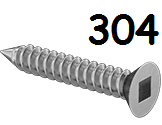 Flat Head Metal Screw Full Thread Stainless Steel #10 * 1-1/2" [Square Drive]