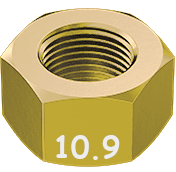 Écrou Hexagonal Métrique Zinc Jaune M12 * 1.75 Grade 10.9