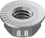 Metric Serrated Flanged Hexagonal Nut Zinc M10 * 1.5  Grade 10.9 data-zoom=
