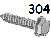 Flanged Hexagonal Head Metal Screw Full Thread Stainless Steel #14 * 1