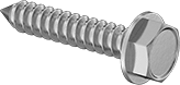 Flanged Hexagonal Head Metal Screw Full Thread Zinc #2 * 3/4