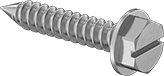 Flanged Hexagonal Head Metal Screw Full Thread Zinc #2 * 1-1/4