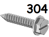 Flanged Hexagonal Head Metal Screw Full Thread Stainless Steel #6 * 5/8