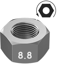 Metric Hexagonal Nut Zinc M14 * 1.5  Grade 8.8