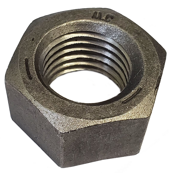 Hexagonal Nut Fine Thread Black Steel 1-5/8-18 Grade 2