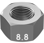 Metric Hexagonal Nut Fine Thread Zinc M12 * 1.5  Grade 8.8