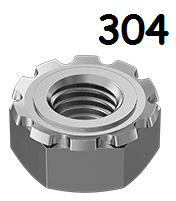 K-Lock Hexagonal Nut Fine Thread Stainless Steel 10-32 data-zoom=