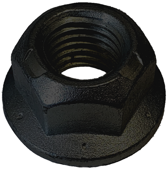 Serrated Flanged Conical Hexagonal Nut Black Steel 1/4-20 Grade 8