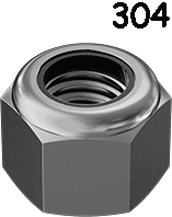 Hexagonal Nut Nylon Insert Stainless Steel 3/4-10 data-zoom=