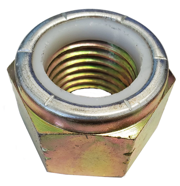 Hexagonal Nut Nylon Insert Yellow Zinc Plated 1-1/2-6 Grade 8