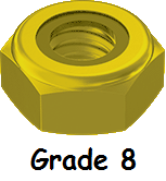 Thin Hexagonal Nut Nylon Insert Off-White Nylon 3/8-16 Grade 8