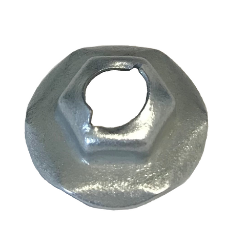 Thread Cutting Flanged Hexagonal Nut Zinc Plated 3/16 ID. * 3/8 HEX. * 5/8 OD. data-zoom=