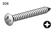 Oval Head Metal Screw Full Thread Stainless Steel #4 * 1/2" [Philips Drive]