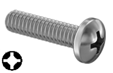 Pan Head Machine Screw Full Thread  Zinc 8-32 * 3/4" [Quadrex Drive]