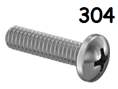 Pan Head Machine Screw Full Thread Stainless Steel 3/8-16 * 3