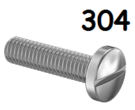 Pan Head Machine Screw Full Thread 304 Stainless Steel 4-40 * 1/2" [Slotted Drive]