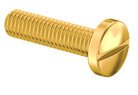 Pan Head Machine Screw Full Thread Brass 8-32 * 3/8" [Slotted Drive]