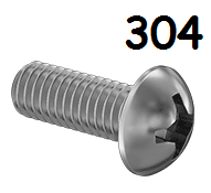 Round Head Machine Screw Full Thread Stainless Steel 1/4-20 * 1-3/4" [Philips Drive]