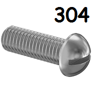 Round Head Machine Screw Full Thread Stainless Steel 4-40 * 3/4" [Slotted Drive]