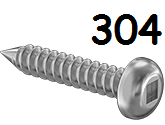 Pan Head Metal Screw Full Thread Stainless Steel #8 * 3/4" [Square Drive]