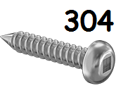 Pan Head Metal Screw Full Thread Stainless Steel #8 * 1-1/2" [Square Drive]
