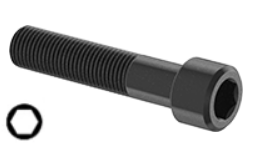 Socket Head Cap Screw Black Steel 3/8-16 * 2-1/2" Grade 8 [Cup Point] [Allen Drive]