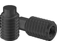 Set screw Full Thread Black Oxyde Alloy Steel 5/16-18 * 1/4" Grade 8 [Dog Point] [Allen Drive]