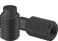 Set Screw Fine & Full Thread Black Steel 3/8-24 * 1/2" Grade 8 [Dog Point] [Allen Drive]