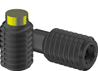Set Screw Fine & Full Thread Black Steel 5/16-24 * 5/8" Grade 8 [Brass Point] [Allen Drive]