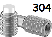 Set Screw Full Thread 304 Stainless Steel 3/8-16 * 3/4" [Nylon Point] [Allen Drive] data-zoom=