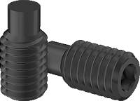 Set Screw Fine & Full Thread Black Steel 3/8-24 * 1/2