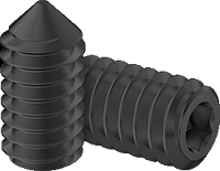 Set screw Full Thread Black Oxyde Alloy Steel 3/8-16 * 7/8" Grade 8 [Cone Point] [Allen Drive]