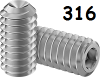 Set Screw Full Thread Stainless Steel 8-32 * 3/8" [Cup Point] [Allen Drive] data-zoom=