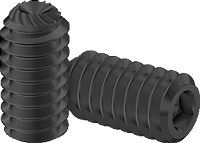 Set screw Full Thread Black Oxyde Alloy Steel 5/16-18 * 1/4" Grade 8 [Knurled Point] [Allen Drive]