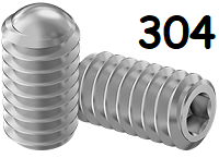 Set Screw Full Thread 304 Stainless Steel 8-32 * 3/16" [Oval Point] [Allen Drive]