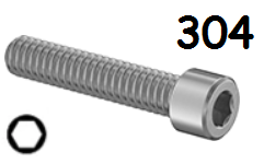 Socket Head Cap Screw Fine & Full Thread Stainless Steel 10-32 * 5/8" [Cup Point] [Allen Drive]