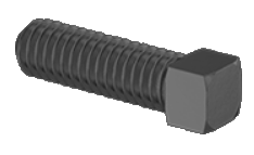 Square Head Screw Full Thread Black-Oxide Alloy Steel 1/2-13 * 1" Grade 8 [Flat Point] [External Square Drive]