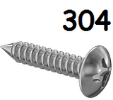 Truss Head Metal Screw Full Thread Stainless Steel #14 * 2-1/2" [Philips Drive]