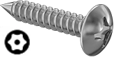 Truss Head Metal Screw Full Thread Zinc #10 * 3/4" [Torx Pin-in Drive] data-zoom=