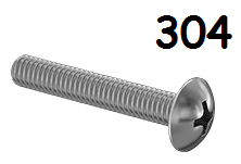 Truss Head Machine Screw Full Thread Stainless Steel 3/8-16 * 3