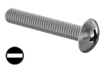 Truss Head Machine Screw Full Thread Zinc 8-32 * 1" [Slotted Drive] data-zoom=