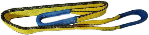Yellow Web Sling With Reinforced Eye In Polyester 1" Width * 4'  * 2 plies Grade 5 data-zoom=